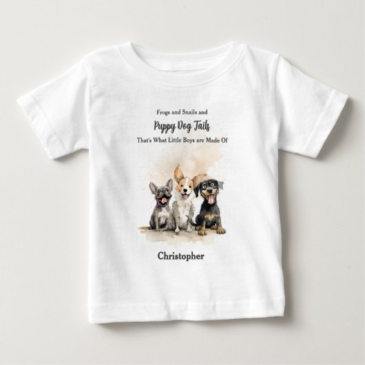 Puppy Dog Tails Rhyme Baby Boy Gepersonaliseerd (Voorkant)