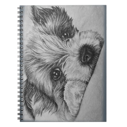 Puppy Dog Tekening van Cute Animal Art Notitieboek (Voorkant)