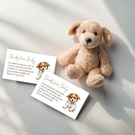 Puppy dog thema baby shower boek aanvraag informatiekaartje
