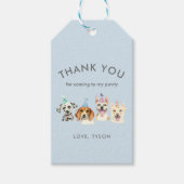 Puppy Dog Thema Verjaardag Dank u Favor Cadeaulabel (Voorkant)