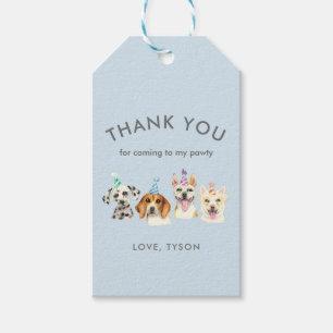 Puppy Dog Thema Verjaardag Dank u Favor Cadeaulabel