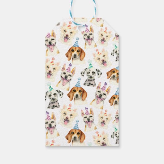 Puppy Dog Thema Verjaardag Dank u Favor Cadeaulabel (Achterkant)