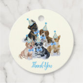 Puppy Dog Theme Birthday Party Dank u Bedankjes Labels (Voorkant)