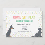 Puppy Dog Theme Birthday Party Kaart (Voorkant)