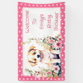 Puppy Dog Theme gepersonaliseerd Baby shower Spandoek (Verticaal)