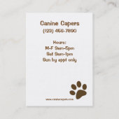 Puppy Dog training les Petsit Pet Sitter Visitekaartje (Achterkant)