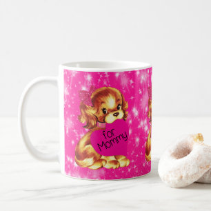 Puppy Dog Valentijn voor mammie Fuschia Stars Koffiemok