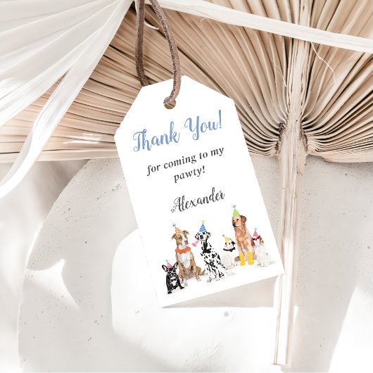 Puppy Dog Verjaardag Dank u Favor Cadeau Label Cadeaulabel