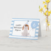 Puppy Dog Verjaardag Kaart Elke Leeftijd (Gele Bloem)