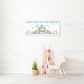 Puppy Dog Verjaardagsfeestbanner voor jongens Spandoek (Insitu)