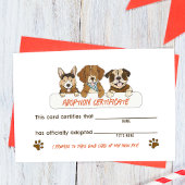 Puppy Dog Verjaardagsfeestje Adoptie Certificaat K