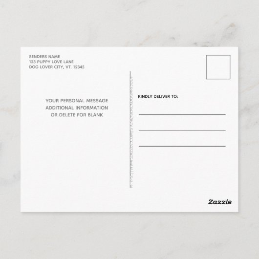 Puppy Dog Verjaardagsfeestje Schattige Huisdier Fo Briefkaart (Achterkant)