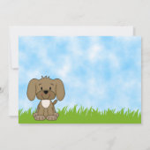 Puppy Dog verjaardagsuitnodiging voor jongens Kaart (Achterkant)