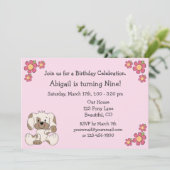 Puppy Dog verjaardagsuitnodigingen voor meisjes Kaart (Staand voorkant)