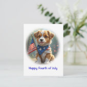 Puppy Dog Vier juli Briefkaart (Staand voorkant)