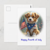 Puppy Dog Vier juli Briefkaart (Voorkant / Achterkant)