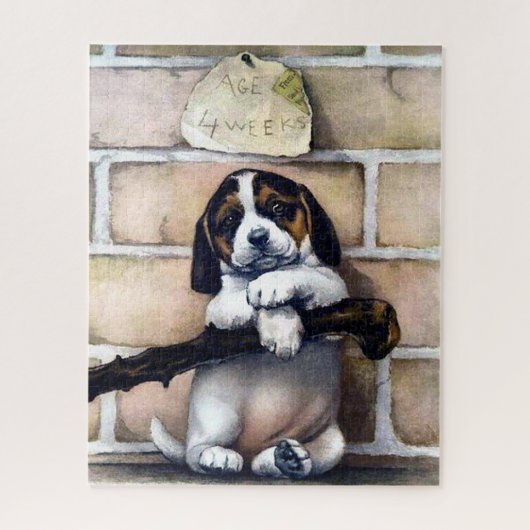 Puppy dog voor verkoop schattige  illustratie legpuzzel (Verticaal)