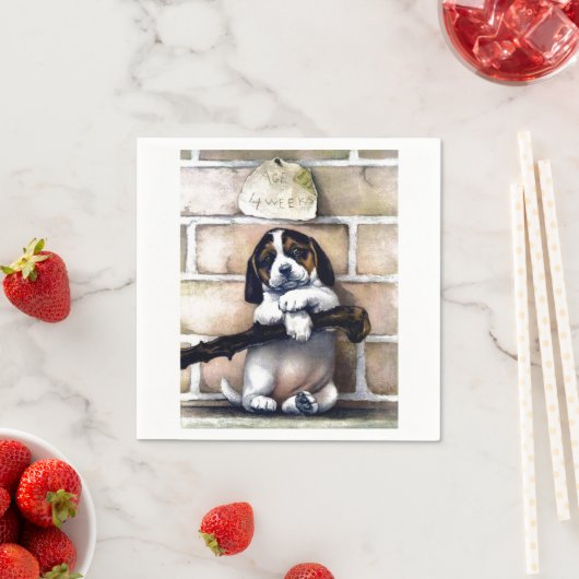 Puppy dog voor verkoop schattige  illustratie servet (Insitu)