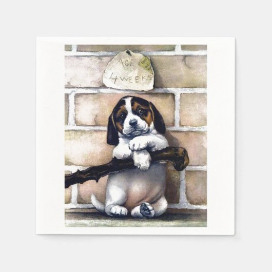 Puppy dog voor verkoop schattige illustratie servet (Voorkant)