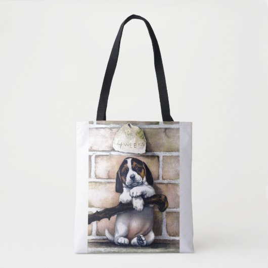 Puppy dog voor verkoop schattige  illustratie tote bag (Voorkant)