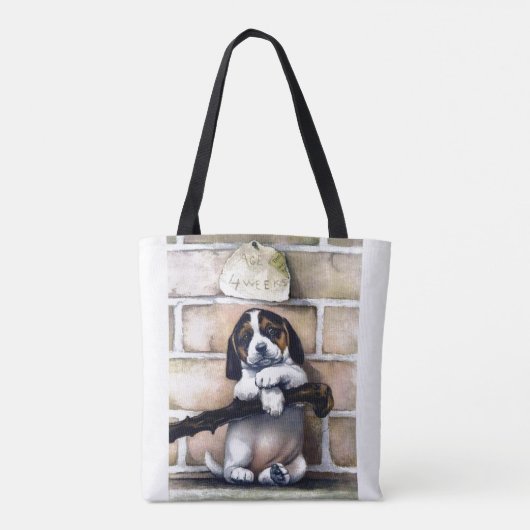 Puppy dog voor verkoop schattige  illustratie tote bag (Achterkant)