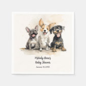 Puppy Dog Waterverf Baby shower Servet (Voorkant)