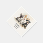 Puppy Dog Waterverf Baby shower Servet (Hoek)