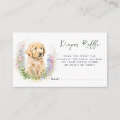 Puppy Dog Waterverf, luer Raffle Baby shower Informatiekaartje (Voorkant)