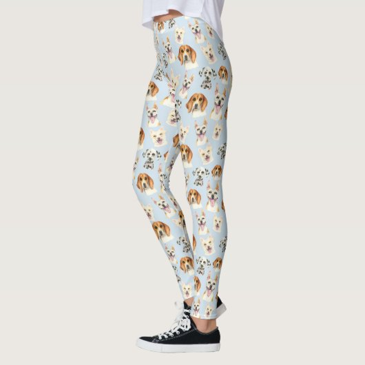 Puppy Dog Waterverf Patroon Leggings (Links)