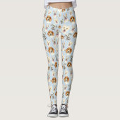 Puppy Dog Waterverf Patroon Leggings (Voorkant)