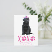 Puppy Dog XOXO Roze Kind Valentijnsdag Feestdagenkaart (Staand voorkant)