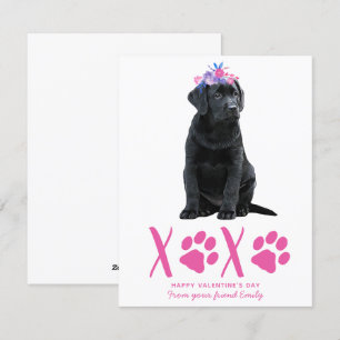 Puppy Dog XOXO Roze Kind Valentijnsdag Feestdagenkaart