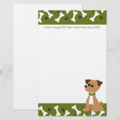 Puppy Doggie in Green Briefpapier (Voorkant / Achterkant)