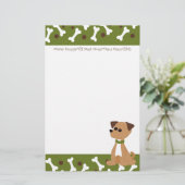 Puppy Doggie in Green Briefpapier (Staand voorkant)