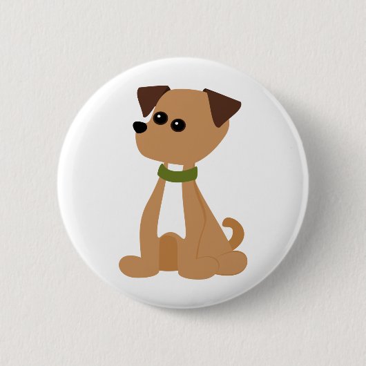 Puppy Doggie in Green Ronde Button 5,7 Cm (Voorkant)