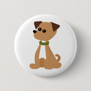 Puppy Doggie in Green Ronde Button 5,7 Cm