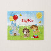 Puppy Dogs Castle Blue en Red Jigzaag Puzzle Legpuzzel (Horizontaal)