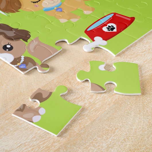 Puppy Dogs Castle Blue en Red Jigzaag Puzzle Legpuzzel (Zijkant)