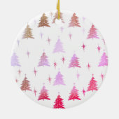 Puppy Dogs Eerste Kerstmis Aangepaste foto Roze Keramisch Ornament (Achterkant)