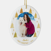 Puppy Dogs eerste Kerstmis - Aangepaste foto van P Keramisch Ornament (Rechts)