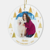 Puppy Dogs eerste Kerstmis - Aangepaste foto van P Keramisch Ornament (Links)