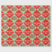 Puppy Dogs Personaliseer naam Merry Kerstrolll W Cadeaupapier (Vlak)