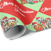 Puppy Dogs Personaliseer naam Merry Kerstrolll W Cadeaupapier (Rol Hoek)