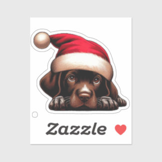 Puppy dragen Santa's Pet Custom-Cut Vinyl Sticker
