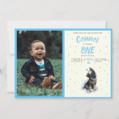 Puppy 🐶 Duitse Herder Eerste Verjaardag Foto Kaart (Voorkant)