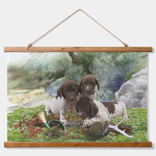 Puppy Duitse Shorthaired Pointers (SAP) Hangend Wandkleed (Voorkant 2)