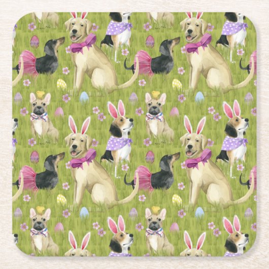 Puppy Easter Collectie Kartonnen Onderzetters (Voorkant)