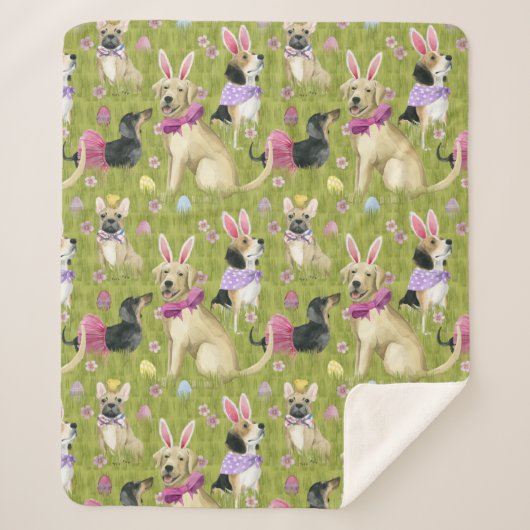 Puppy Easter Collectie Sherpa Deken (Voorkant)