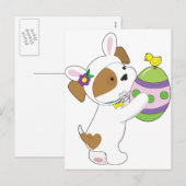 Puppy Easter Cute Puppy Feestdagenkaart (Voorkant / Achterkant)