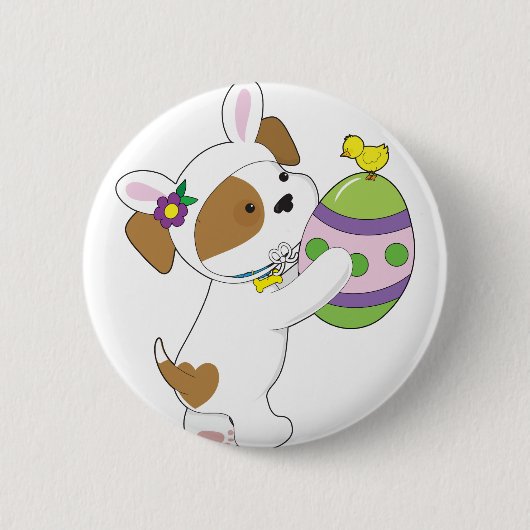 Puppy Easter Cute Puppy Ronde Button 5,7 Cm (Voorkant)